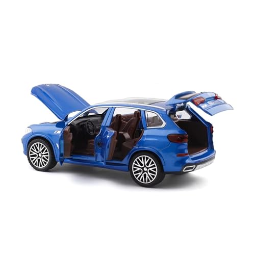 XGFFBAGB 1:32 Für X5 SUV Legierung Auto Diecast Modell Sound & Licht Zurückziehen Spielzeug Auto Zentrale Steuerung Ornamente Trendy Display Ornament Spielzeug(Blu,No Box) von XGFFBAGB