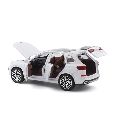 XGFFBAGB 1:32 Für X5 SUV Legierung Auto Diecast Modell Sound & Licht Zurückziehen Spielzeug Auto Zentrale Steuerung Ornamente Trendy Display Ornament Spielzeug(White,No Box) von XGFFBAGB