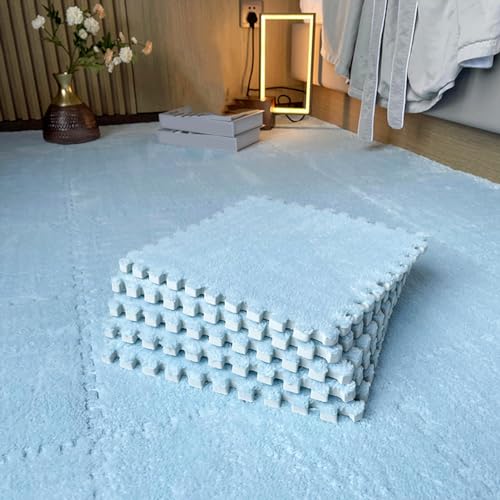 12 x 12 Zoll große Teppiche, ineinandergreifende Bodenmatte mit Kanten, 16 Stück Plüsch-Bodenfliesen, Puzzle-Schaumstoff-Spielmatte, ineinandergreifende Schaumstofffliesen (Größe: von XGFXGF
