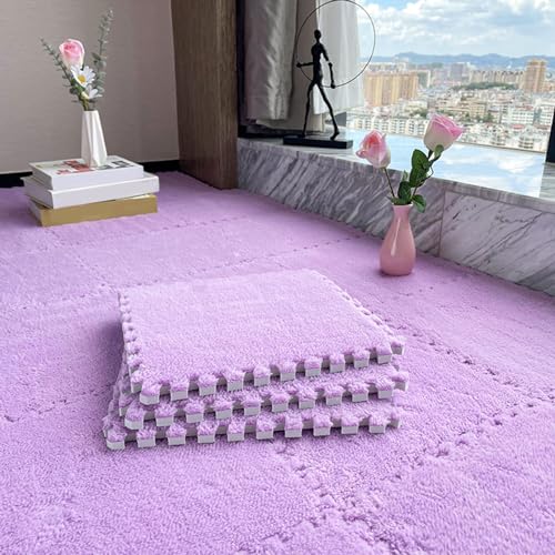 60-teilige Schaumstoff-Bodenmatte fürs Bett, 12-Zoll-Plüsch-Boden-Puzzle-Spielmatte, ineinander greifender Teppich, Puzzle-Bodenfliesen, Schaumstofffliesenmatte (Größe: 0,23 Zoll, von XGFXGF