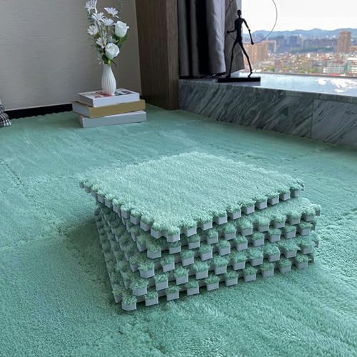 60-teilige Schaumstoff-Bodenmatte fürs Bett, 12-Zoll-Puzzle-Spielmatte aus Plüsch, ineinandergreifender Teppich, Puzzle-Bodenfliesen, Schaumstofffliesenmatte (Größe: 0,39 Zoll, Far von XGFXGF
