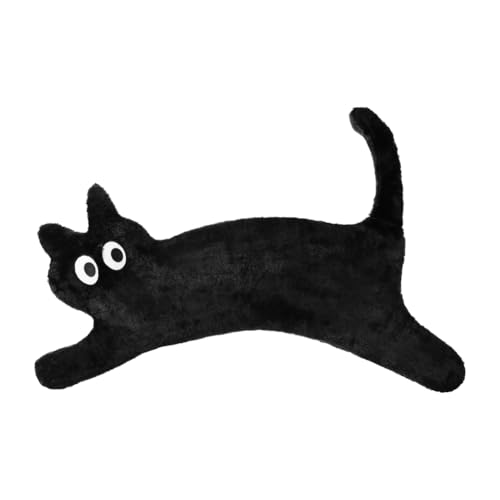 XGOPTS Katzen Kuscheltiere Plüschtier Stofftier Niedliche Weiche Schlafkissen Plüsch Kissen Spielzeug für Mädchen und Jungen (Schwarz, 100cm) von XGOPTS