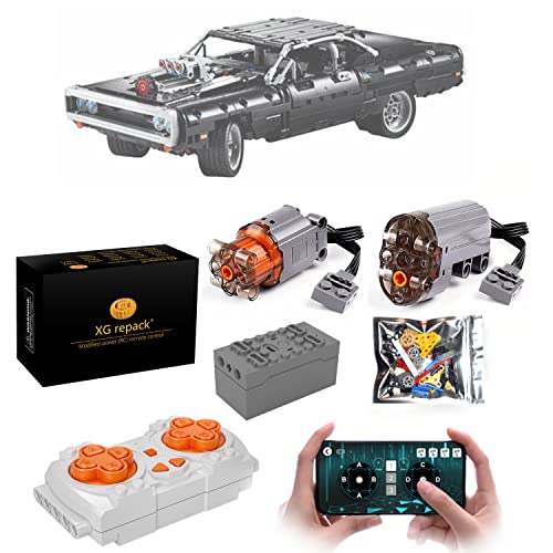 XGREPACK 42111 Rc Brick ferngesteuertes Zubehör Motor Power Building Kit für Lego Technic Fast & Furious Dom's Dodge 42111 (Nicht enthalten Lego Modell von XGREPACK