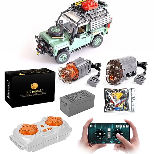 XGREPACK Ferngesteuertes Motor-Kit für Lego Icons Land Rover Classic Defender 90 10317 Auto-Set MOC Creative DIY Motor Building Set (Automodell nicht enthalten) von XGREPACK