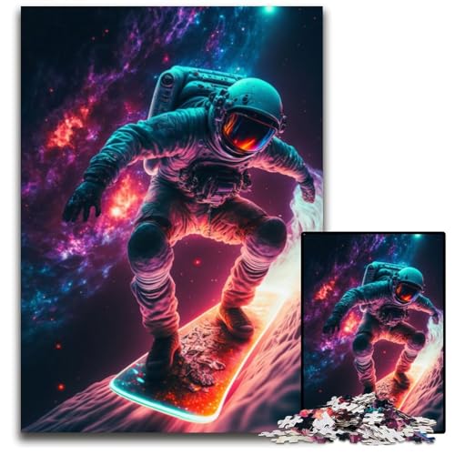 Astronaut auf einem Skateboard, 1000-teiliges Puzzle für Erwachsene, Holzpuzzle, DIY-Dekoration, Gehirn-Herausforderung, für Erwachsene, Familie, 50x75cm Astronaut auf einem Skateboard, 1000-teiliges Puzzle für Erwachsene, Holzpuzzle, DIY-Dekoration, Gehirn-Herausforderung, für Erwachsene, Familie, 50x75cm von XHAXING