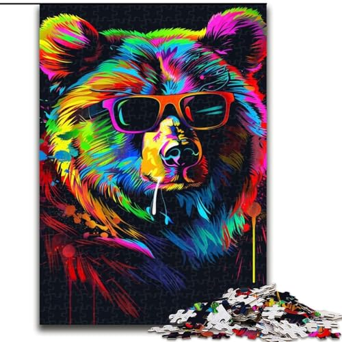 Puzzle für Erwachsene, 1000 Teile, Neonbär mit Sonnenbrille, Puzzle aus Pappe, interaktives Familienspiel, Heimdekoration zum Selbermachen, anspruchsvolles Denkspiel als Geschenk, 1000 Teile(26x38cm) Puzzle für Erwachsene, 1000 Teile, Neonbär mit Sonnenbrille, Puzzle aus Pappe, interaktives Familienspiel, Heimdekoration zum Selbermachen, anspruchsvolles Denkspiel als Geschenk, 1000 Teile(26x38cm) von XHAXING