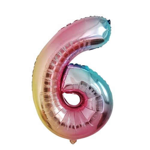 Geburtstagsballon 10 Stück 40-Zoll-Digital-Feiertags-Party-Szenen-Dekoration Mit Regenbogen-Farbverlauf, Farbe 6 von XHBGXMV