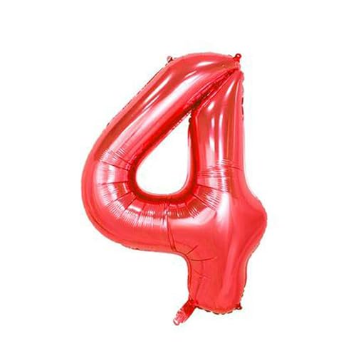 Geburtstagsballon 10 Stück 40-Zoll-Zahlenballons Aus Roter Aluminiumfolie Zur Partydekoration - Rot 4 von XHBGXMV