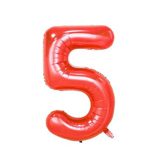 Geburtstagsballon 10 Stück 40-Zoll-Zahlenballons Aus Roter Aluminiumfolie Zur Partydekoration - Rot 5 von XHBGXMV