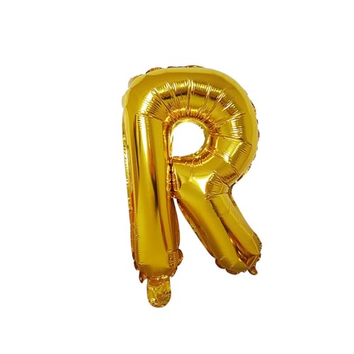 Geburtstagsballon 10 Stück Buchstabenballon-Buchstabenballon-Anordnung Aus Aluminiumfolie, 16-Zoll-Buchstabenballon Aus Heller Aluminiumfolie, Gold R von XHBGXMV