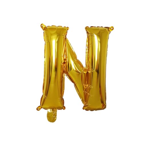 Geburtstagsballon 10 Stück Buchstabenballons, Buchstabenballons Aus Aluminiumfolie, 16-Zoll-Buchstabenballons Aus Heller Aluminiumfolie - Gold N von XHBGXMV