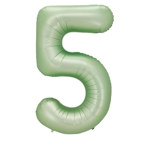 Geburtstagsballon 10 Stück Grüne Zahlen-Aluminiumfolien-Luftballons, Avocado-Geburtstagsdekorations-Luftballons, Zahl 5 von XHBGXMV