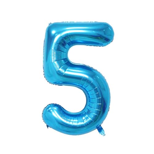 Geburtstagsballon 10 Stück Zahlenballons, 40 Zoll, Blauer Aluminiumfolienballon, Geburtstagsfeier, Szenenlayout, Dekorationszubehör, Dekorative Luftballons, Blau 5 von XHBGXMV