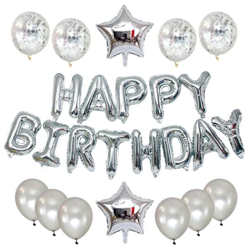 Geburtstagsballon 2 Sätze Mit Je 45 Stück 16-Zoll-Luftballons, Alles Gute Zum Geburtstag, Dekorationszubehör, Geburtstags-Briefballon-Set, Silberfarben von XHBGXMV