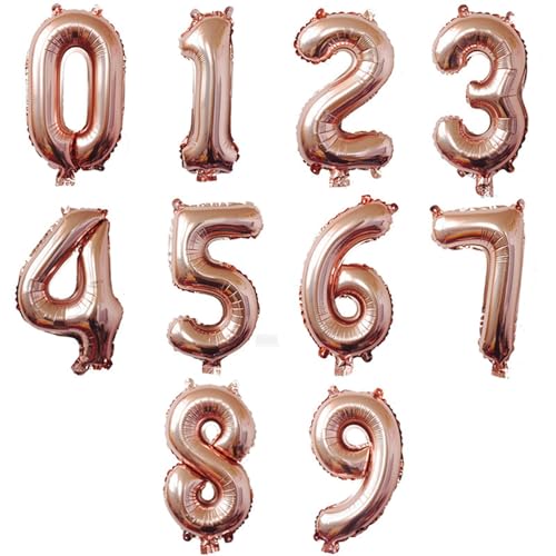 Geburtstagsballon 20 Stück 16-Zoll-Zahlenballons Für Hochzeit, Feiertag, Geburtstag, Party, Dekoration, Zubehör, Gold, 0–9 von XHBGXMV