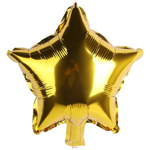 Geburtstagsballon 45 Stück 10-Zoll Einfarbiger Fünfzackiger Stern Aus Aluminiumfolie Ballon Geburtstagsanordnung Partydekoration-Gold von XHBGXMV