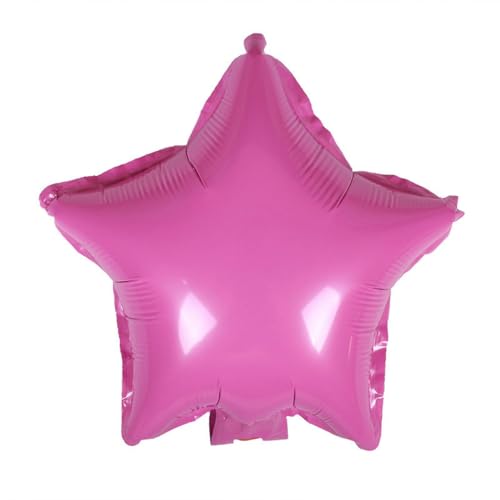 Geburtstagsballon 45 Stück 10-Zoll Einfarbiger Fünfzackiger Stern Aus Aluminiumfolie Ballon Geburtstagsanordnung Partydekoration - Rosa 1 von XHBGXMV