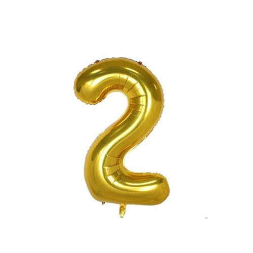 Geburtstagsballon 45 Stück 16-Zoll-Zahlenballons Aus Aluminiumfolie, Goldene Zahlenballons, Hochzeitsfeiertagsdekoration, Gold 2 von XHBGXMV