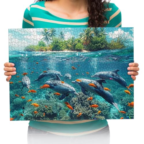 1000 Teile Puzzle für Erwachsene,Meerestiere, Wale Impossible Puzzle,Puzzle farbenfrohes Legespiel, 75x50cm von XHENTAI