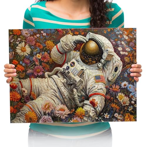 2000 Teile Puzzles für Erwachsene Kinder,Astronauten-Blumen Puzzle Schwierig und Herausforderung-2000 Teile 100x70cm von XHENTAI