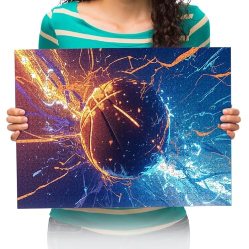 500 Teile Puzzles für Erwachsene Kinder,Basketball Kunst Malerei Puzzle Schwierig und Herausforderung-500 Teile 52x38cm von XHENTAI