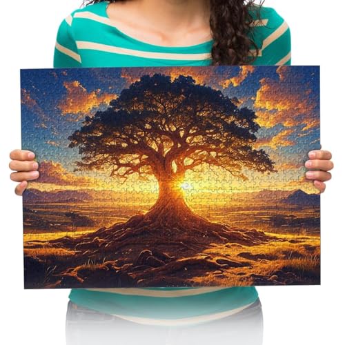 Erwachsenen Puzzle 300 Teile 3D Puzzles Landschaftsgemälde mit großem Baum DIY Frei Zeit Home Dekoration Kreative Kunst 38 * 52cm von XHENTAI