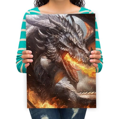 Erwachsenen Puzzle 5000 Teile 3D Puzzles Drachenflamme DIY Frei Zeit Home Dekoration Kreative Kunst 156x105cm von XHENTAI