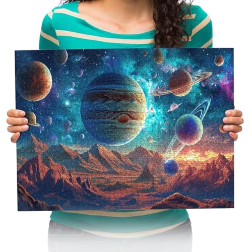 Erwachsenenpuzzle 300 Teile Puzzle Planet Berge Gemälde - Puzzle 300 Teile Landschaft - 300 Teile Puzzle Games für Kinder ab 14 Jahren 52x38cm von XHENTAI