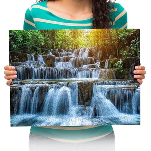 Kinder Puzzle 500 Teile Wasserfälle Naturlandschaft 500 Stück Puzzles für Erwachsene Kinder Freunde 52x38cm von XHENTAI