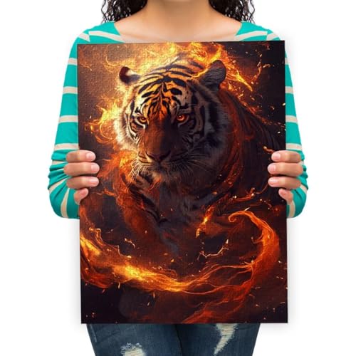 Puzzel Für Erwachsenen Puzzle 2000 Teile Kind Puzzles Aus Holz- Tigerflamme -Geschenk Wohnkultur Modern Festival DIY Geschenk Intellektuelles Spiel 100x70cm von XHENTAI