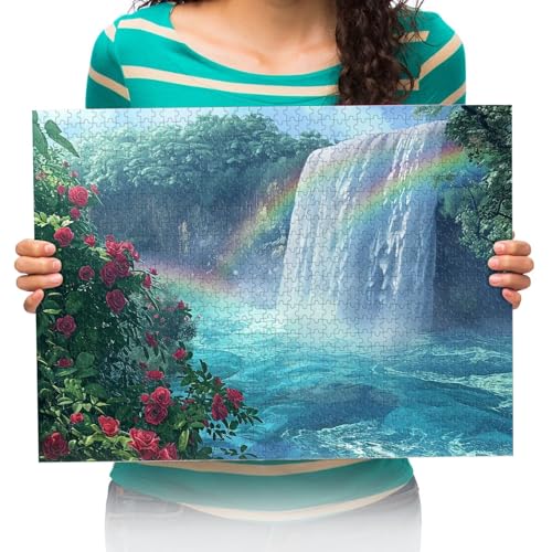 Puzzel Für Erwachsenen Puzzle 300 Teile Kind Puzzles Aus Holz- Wasserfälle, Natur, Landschaften -Geschenk Wohnkultur Modern Festival DIY Geschenk Intellektuelles Spiel 52 * 38cm von XHENTAI