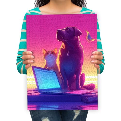 Puzzle 1000 Stück Hunde - 1000 Teile Puzzle für Erwachsene und Kinder ab 14 Jahren, Puzzle- 75x50cm von XHENTAI