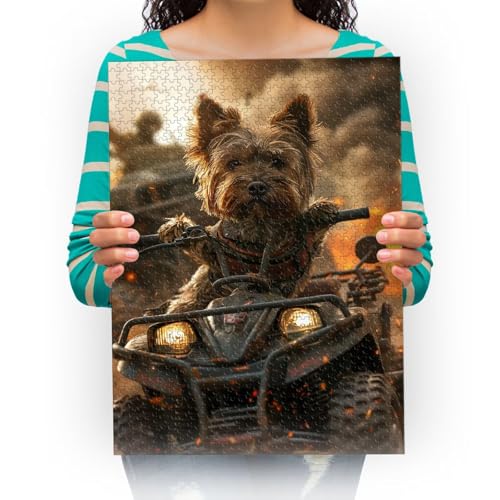 Puzzle 1000 Teile, Erwachsenenpuzzle Schnauzer fahren 1000 Teile Puzzle füR Erwachsene und Kinder ab 14 Jahren 75x50cm von XHENTAI