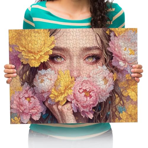 Puzzle 1000 Teile Erwachsene Blumen und Mädchen Puzzles Schwer Erwachsene 1000 Teile 75x50cm von XHENTAI