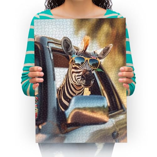 Puzzle 1000 Teile Erwachsene -Zebra 1000 Stück Puzzle für Erwachsene Kinder, Puzzles Spielzeug Geschenk für Zuhause Wanddekoration Puzzle Bodenpuzzle 75x50cm von XHENTAI