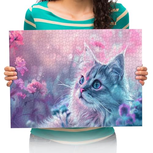 Puzzle 1000 Teile - Hauskatzen malen - 1000 Teile Puzzle für Erwachsene und Kinder ab 14 Jahren 75x50cm von XHENTAI