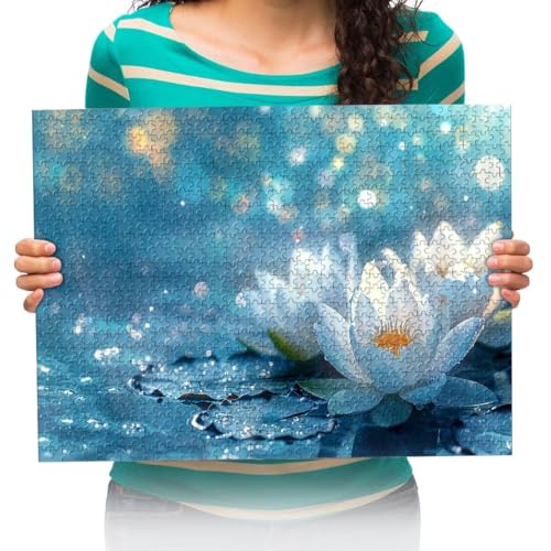 Puzzle 1000 Teile Lotusblumen auf dem Wasser, 1000 Teile Puzzle, Puzzle Erwachsene 1000 Teile, Puzzel 75x50cm von XHENTAI