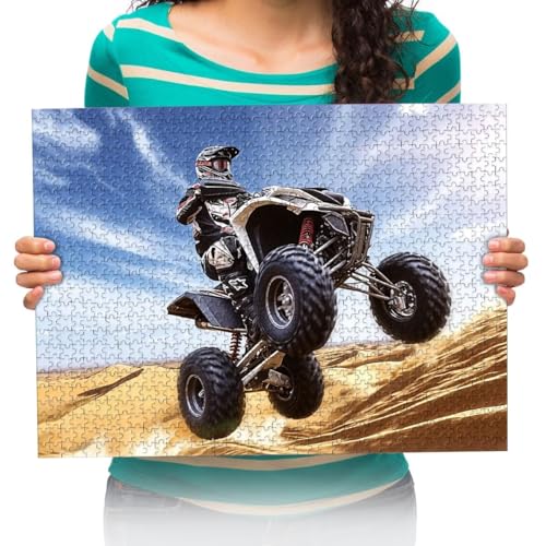 Puzzle 1000 Teile Wüsten-Motorradfahrer Puzzle Erwachsene 1000 Teile, Impossible Puzzle, Puzzle Kinder Mädchen 75x50cm von XHENTAI