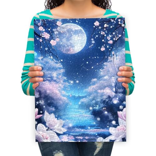 Puzzle 1500 Teile Erwachsene -Tolle Aussicht unter dem Mond 1500 Stück Puzzle für Erwachsene Kinder, Puzzles Spielzeug Geschenk für Zuhause Wanddekoration Puzzle Bodenpuzzle 87x57cm von XHENTAI