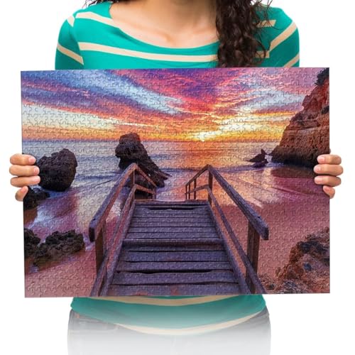 Puzzle 300 Teile, Erwachsenenpuzzle Fähre, Strand, Landschaft 300 Teile Puzzle füR Erwachsene und Kinder ab 14 Jahren 38x52cm von XHENTAI