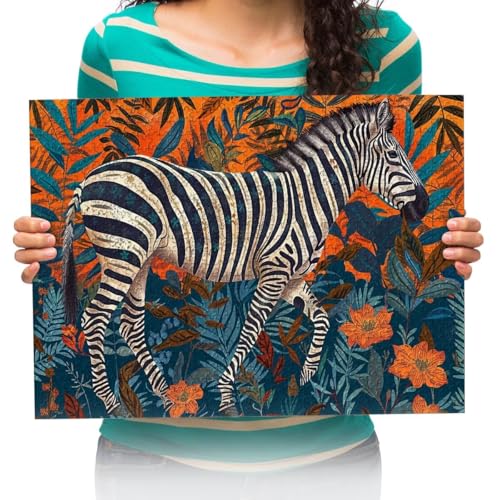 Puzzle 300 Teile,Puzzle für Erwachsene,Tierische Zebras großes Echtholz-Puzzle mit 300 Teilen für Erwachsene & die ganze Familie 38 * 52cm von XHENTAI