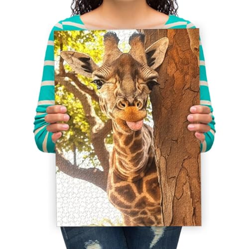 Puzzle 300 Teile 3D Puzzle DIY Tier: Giraffe Moderne Bild Home Decor Für Wohnzimmer 52x38cm von XHENTAI