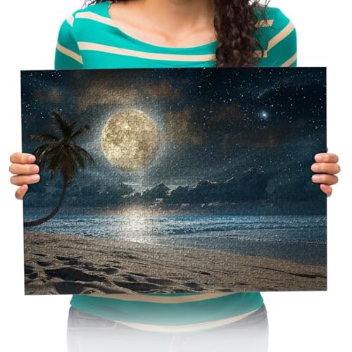 Puzzle 300 Teile Blick auf den Sandstrand bei Nacht Kinder SKunst Für Erwachsene Kinder Spiele Lernspielzeug 38 * 52cm von XHENTAI