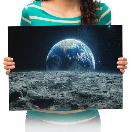 Puzzle 300 Teile Erde Mond Krater Puzzles farbenfrohes Legespiel,Geschicklichkeitsspiel für die ganze Familie 38 * 52cm von XHENTAI