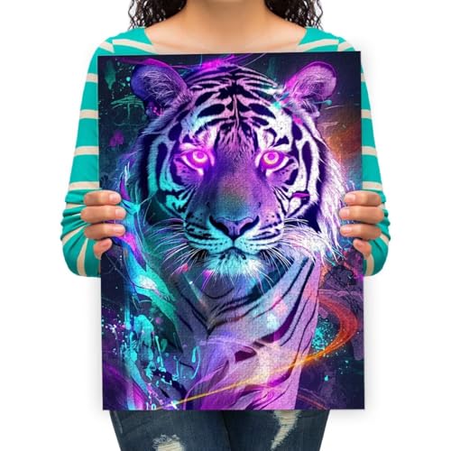 Puzzle 300 Teile Erwachsene Puzzle Puzzle Klassisches 3D Puzzle Tier Tiger Malerei Buntes Spielzeug für Bildung und Entspannung 38 * 52cm von XHENTAI