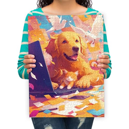 Puzzle 300 Teile Haustier Golden Retriever, 300 Teile Puzzle, Puzzle Erwachsene 300 Teile, Puzzel 52x38cm von XHENTAI