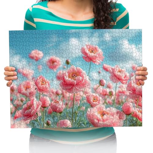 Puzzle 300 Teile Rosa Blumen Für Erwachsene Kinder Spiele Lernspielzeug 52 * 38cm von XHENTAI