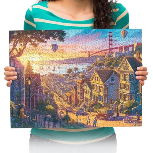 Puzzle 300 Teile Städtische Architekturlandschaftsmalerei Hölzernes Erwachsene Kinder Puzzle Spiels Spielzeug Puzzles 52x38cm von XHENTAI