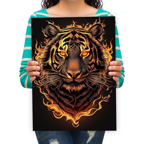 Puzzle 300 Teile Tier Tiger Flamme Puzzle Lernspiele Home Decoration Puzzle 52 * 38cm von XHENTAI