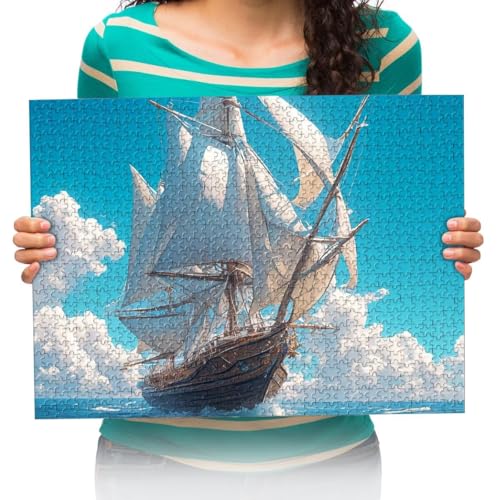 Puzzle 3000 Teile,Puzzle für Erwachsene,Bemalung von Segelschiffen auf dem Meer Erwachsene Kinder Spielzeug Pädagogisches Spiel Klassische Pädagogische Spielzeug Puzzle 122x81cm von XHENTAI